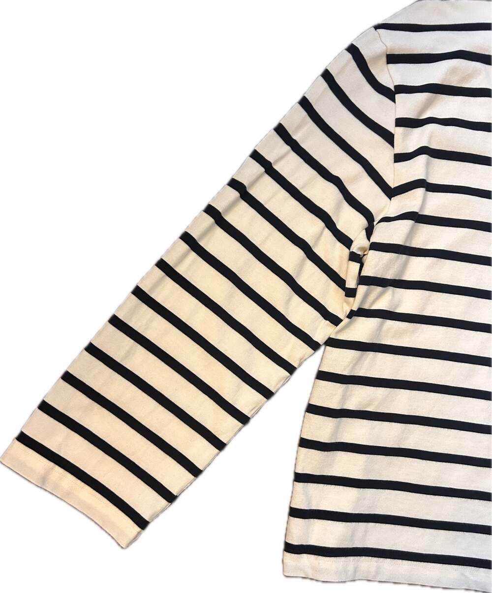 Jenni Kayne Claude Striped Long Sleeve Cotton Tee XXL NWOT quiet luxury minimal - Picture 3 of 10
